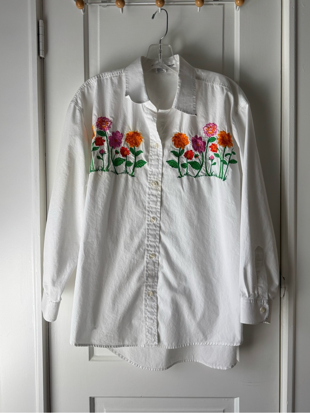 Casey Coleman Floral Embroidery Button-Up Shirt